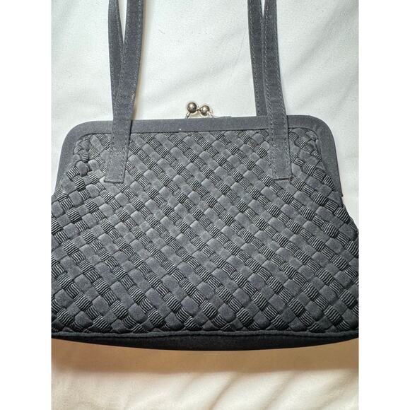 Liz Claiborne Classical Formal Evening Dinner Purse Black Pre Owned - Picture 4 of 7